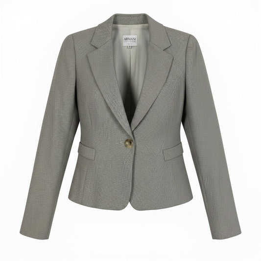 e11 ARMANI COLLEZIONI テーラードジャケット フォーマルジャケット イタリア製 40サイズ グレー系 レディース 女性用k02i