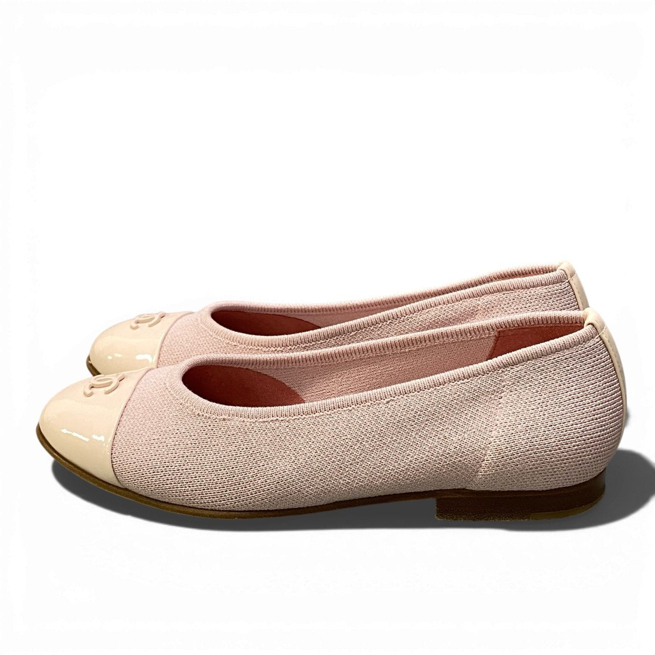 2a23《美品》 CHANEL シャネル ココマーク バレリーナ フラットシューズ G33411 サイズ34 1/2 ピンク バレエシューズ パンプス 箱付t18r