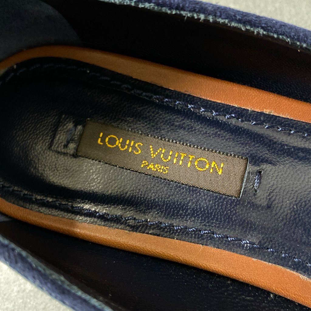 3f29 《美品》 LOUIS VUITTON ルイヴィトン タッセル デニムスリッポン ローファー 35 インディゴ LV DENIM イタリア製 ドレスシューズ