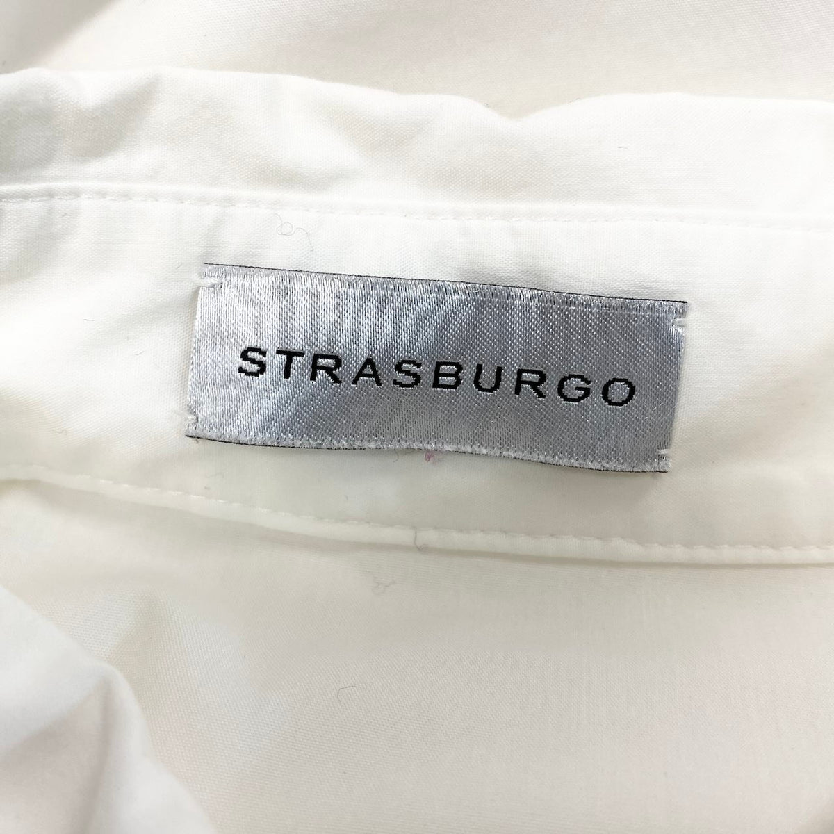 67i14 STRASBURGO ストラスブルゴ ラッフルシャツ ギャザーシャツ ボリューム袖 日本製 38サイズ ホワイト コットン100％ レディース 女性用u02t