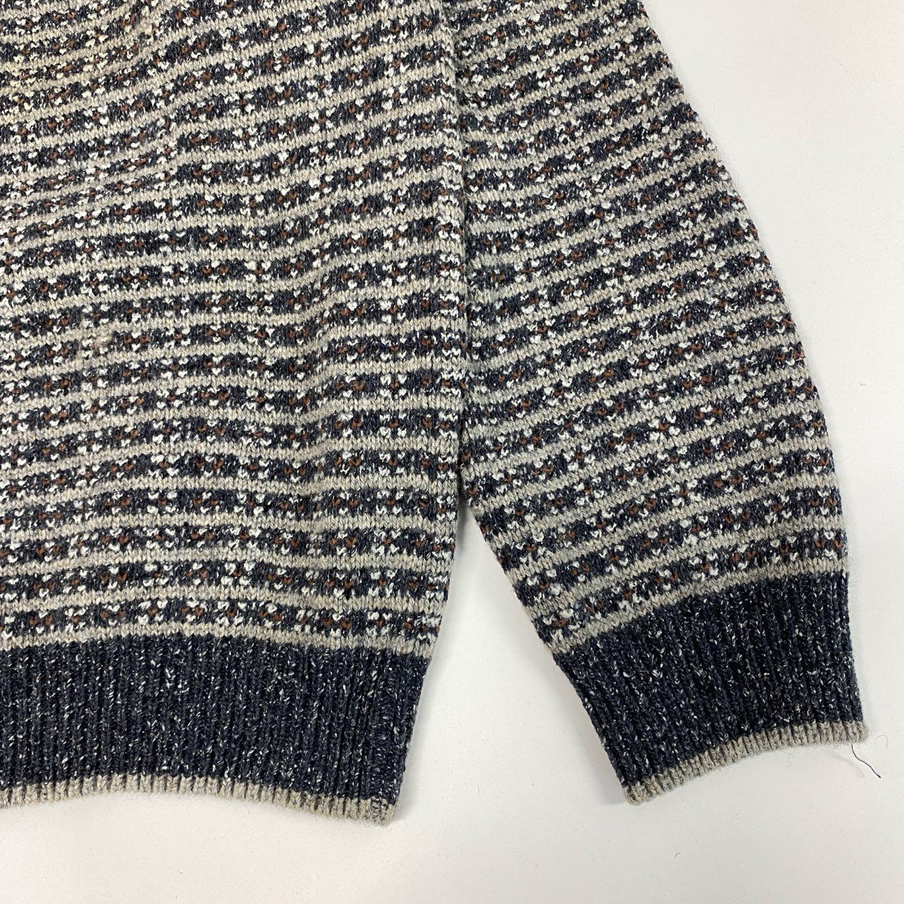 54b10 【美品】Ermenegildo Zegna エルメネジルドゼニア クルーネックニットセーター プルオーバー トップス Mサイズ マルチカラー メンズu02t
