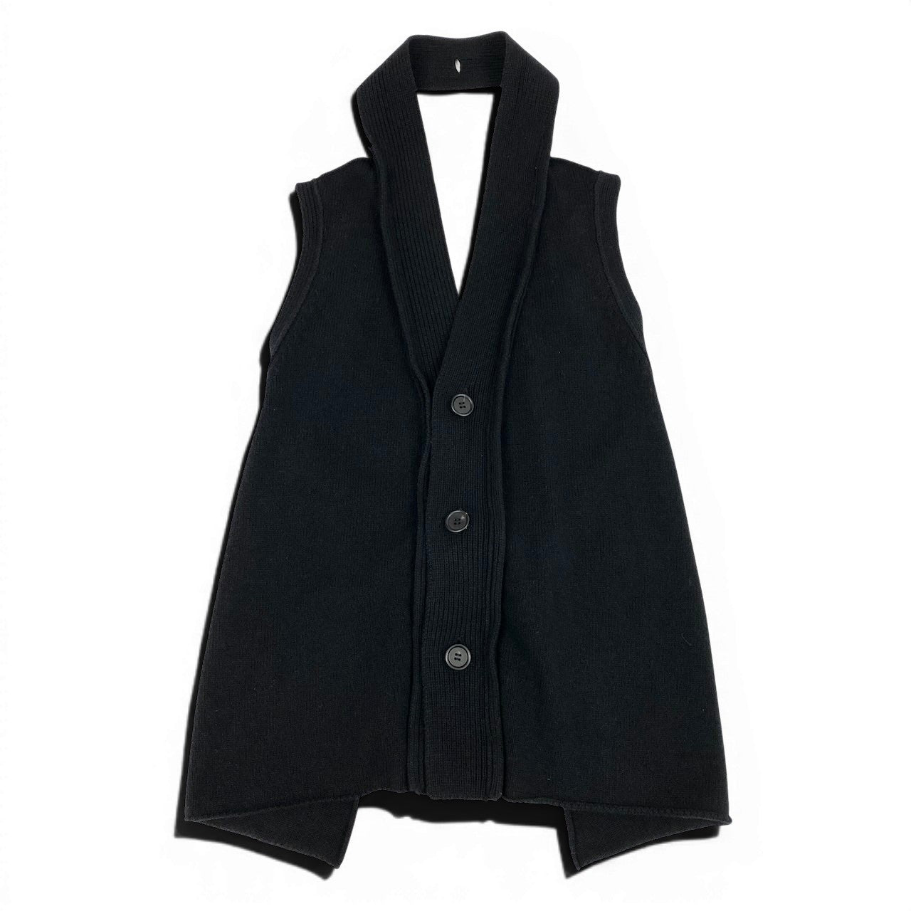 20d18 Yohji Yamamoto ヨウジヤマモト 変形ニットベスト ニットセーター トップス FV-B52-001 2サイズ ブラック メンズ 男性用u02t