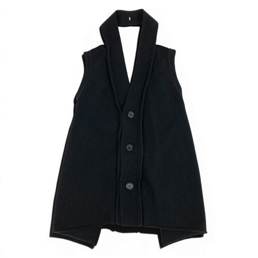 20d18 Yohji Yamamoto ヨウジヤマモト 変形ニットベスト ニットセーター トップス FV-B52-001 2サイズ ブラック メンズ 男性用u02t