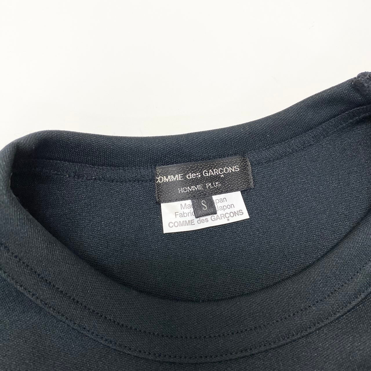 Af6 【美品】 COMME des GARCONS HOMME PLUS コムデギャルソンオムプリュス サスペンダー付 半袖カットソー ロングTシャツ PC-T013 AD2018 サイズS ブラック ポリエステル100％ メンズ 紳士服k02i