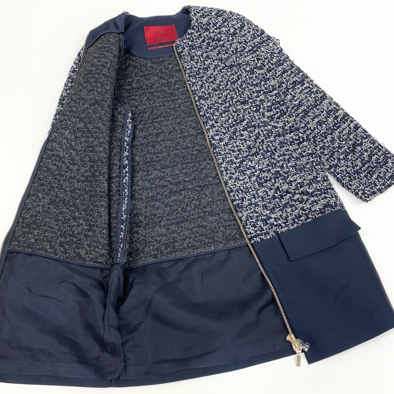 4a4 Moncler LAURINE GIACCONE モンクレール ローリン tweed coat ツイードコート アウター ダブルジップ size 0 レディース 女性用k02i