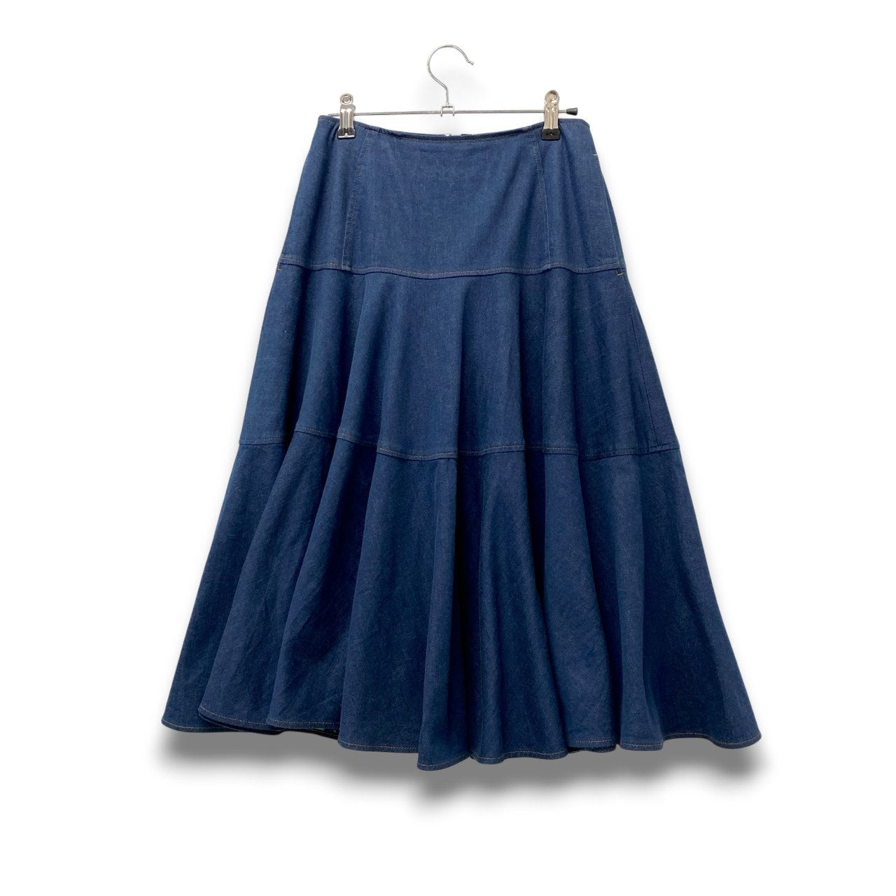 87c6 ADEAM アディアム 2023SS フレア デニムスカート サイズ0 インディゴ レディース 女性用k02i