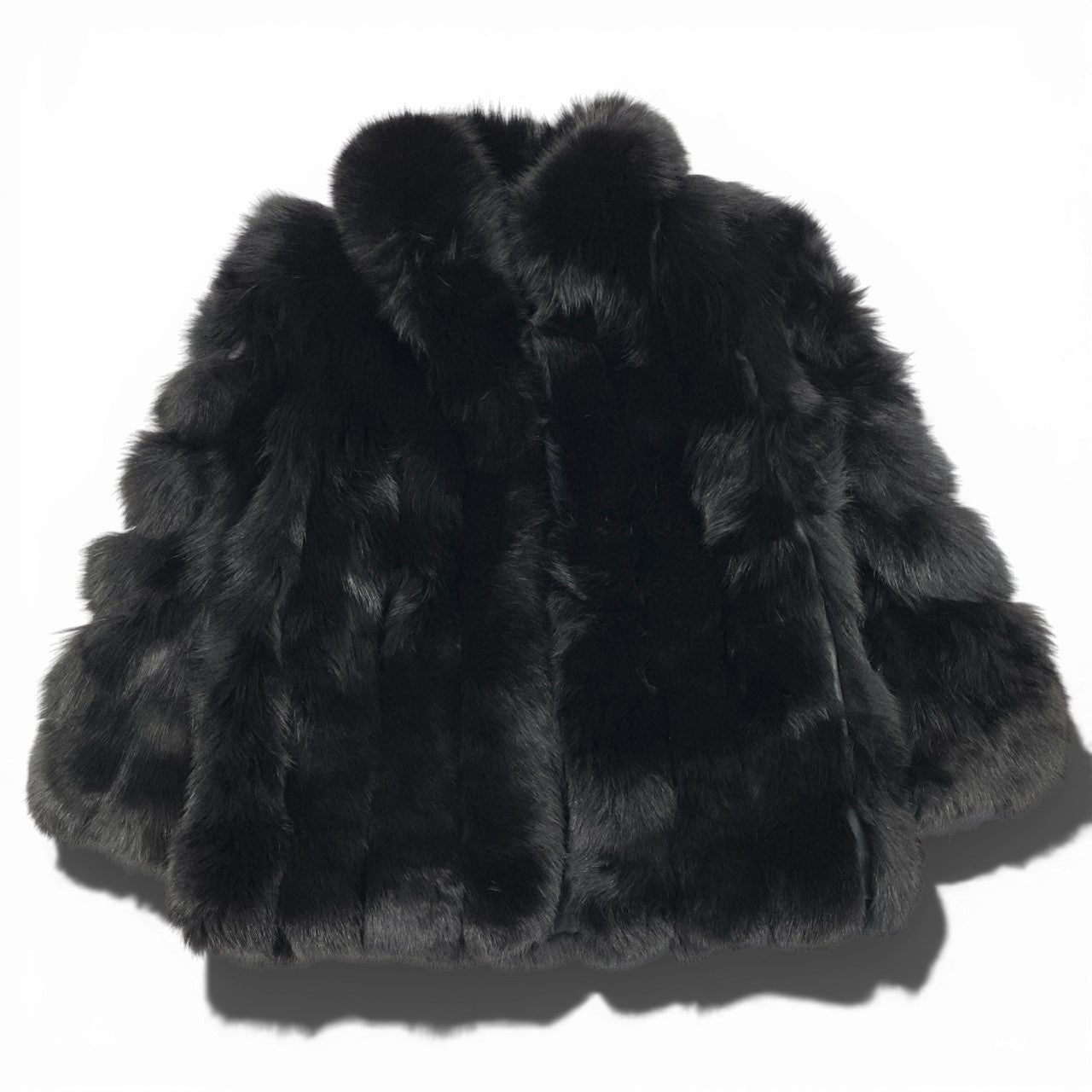 47a22 SAGA FOX ROYAL サガフォックス ロイヤル 金サガ 染めフォックス 極厚ファーコート サイズ11 ブラック 最高級本毛皮 Fox Fur Coatt18r