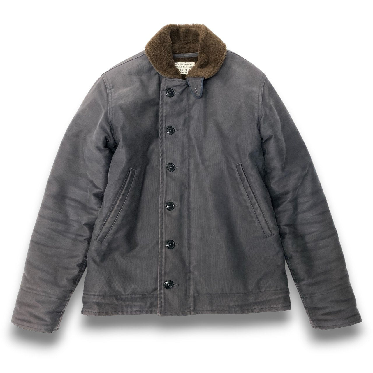 15c5 THE REAL McCOY'S 旧 ザ リアルマッコイズ N-1 デッキジャケット U.S.NAVY サイズ34 ネイビー系 メンズ アウター ミリタリージャケットk02i