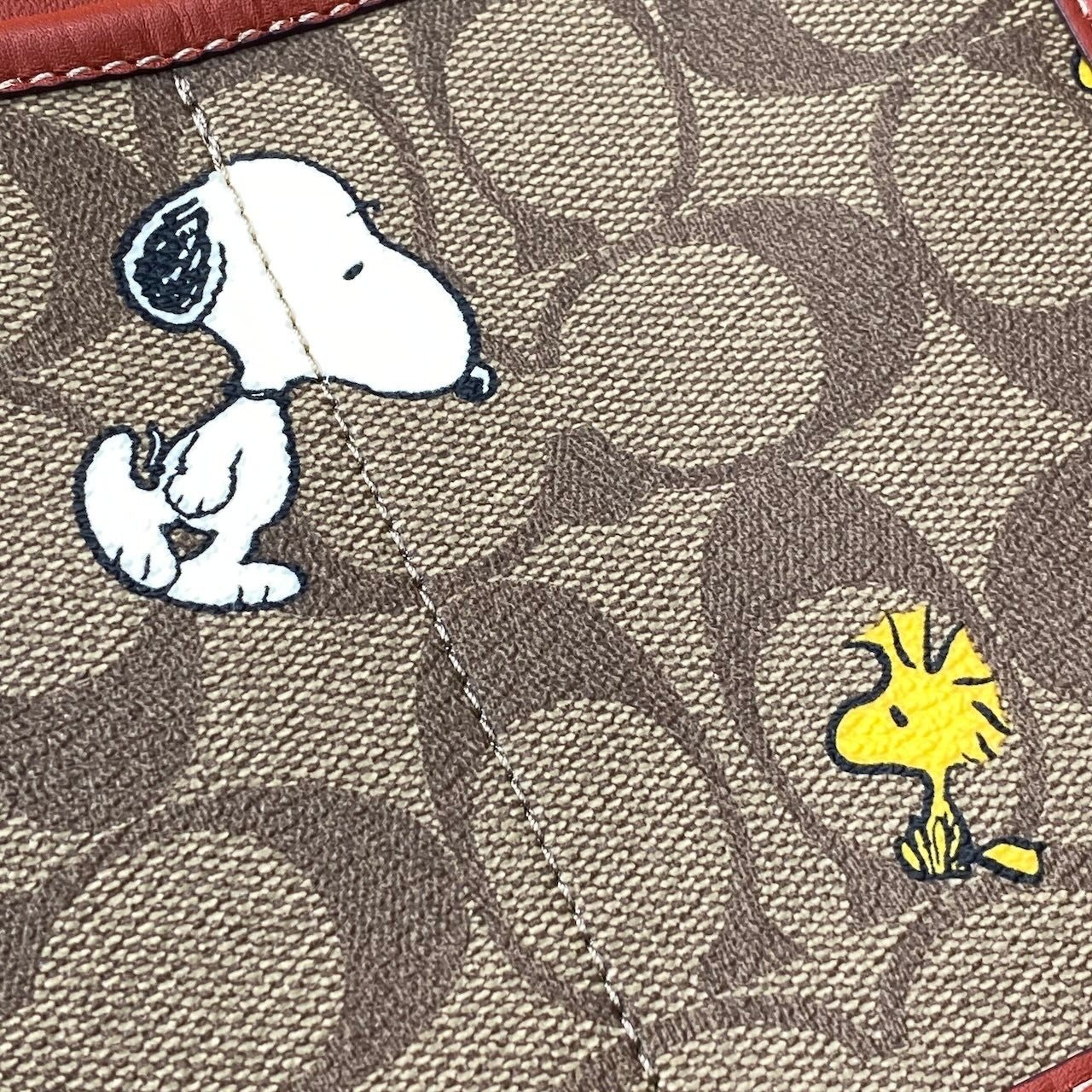 f11 《極美品》 COACH コーチ × PEANUT ピーナッツ スヌーピー ポーチ付き ショルダーバッグt18r