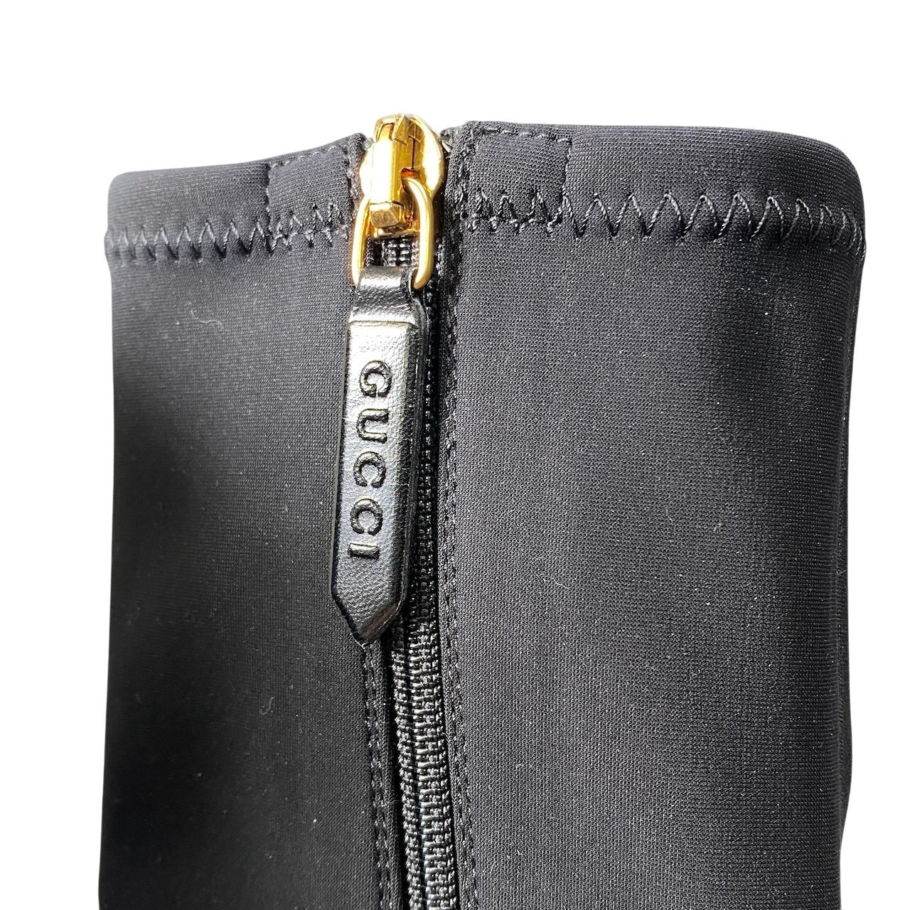 g14【新品保管品】GUCCI インターロッキング GG ブーツ イタリア製 37 1/2サイズ ブラック ゴールド レディース 女性用k02i
