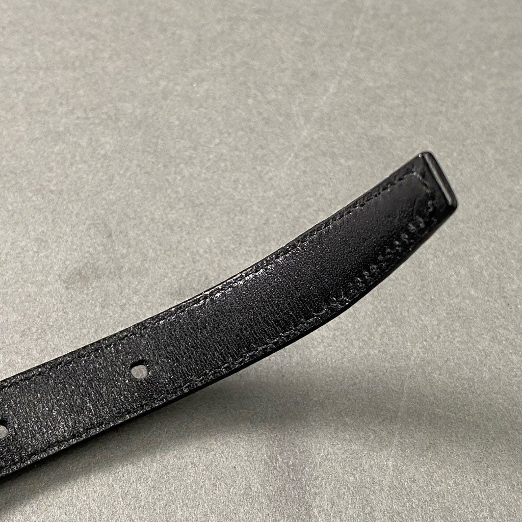 8f23 《美品》 CELINE セリーヌ 細レザーベルト S ブラック Leather Belt Black イタリア製