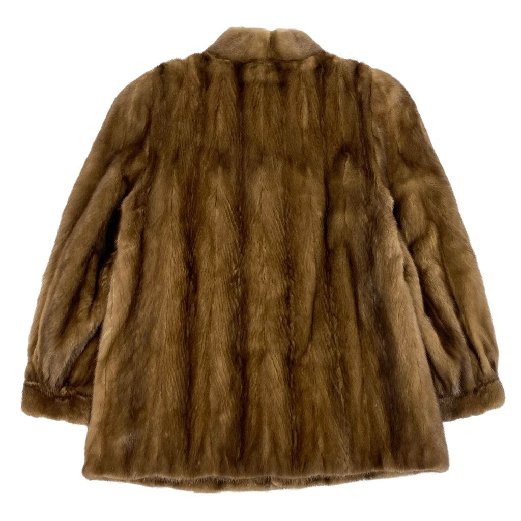 71L15 SAGA MINK サガミンク 銀サガ デミバフミンク ファーコート サイズＦ ブラウン 最高級本毛皮 MINK FUR ポケット有t18r