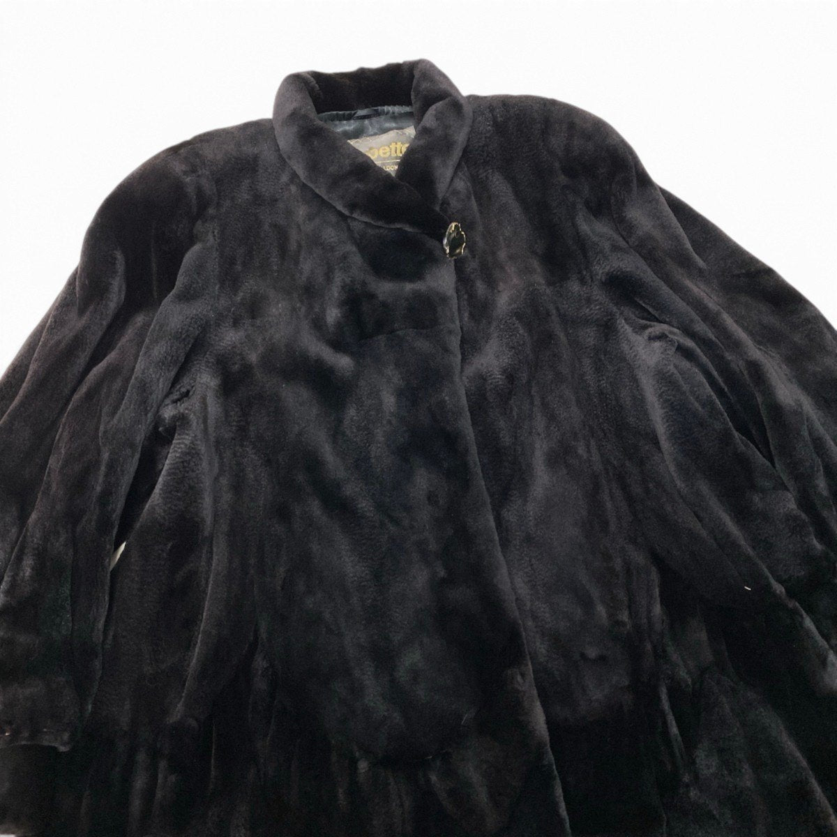 62i16 Herbette シェアードミンク ファーロングコート サイズF ブラック 本毛皮 Mink Fur Long Coatt18r