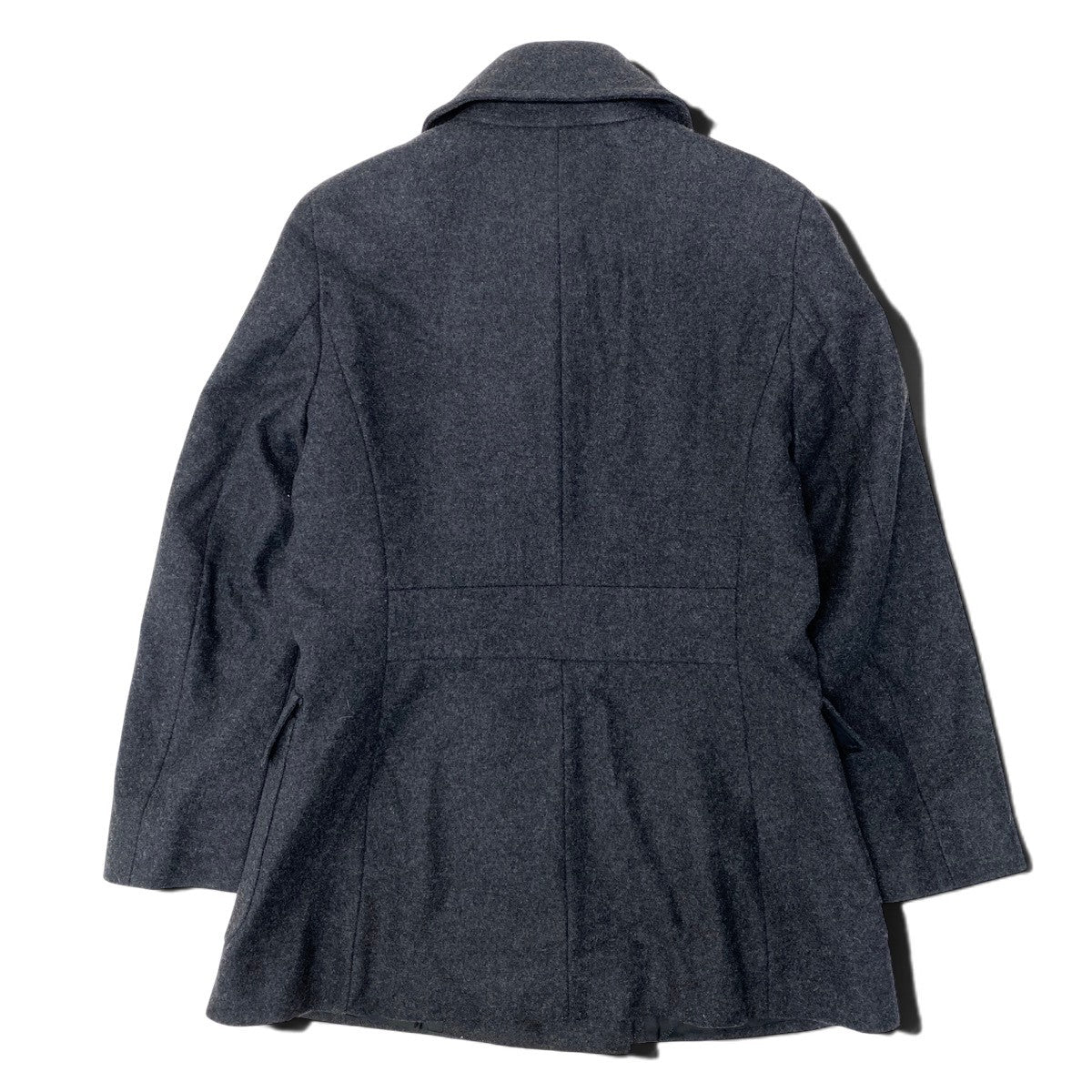 68h18 Max Mara マックスマーラ ダブルブレスト ウールジャケット ハーフコート サイズ44 ダークグレー レディースu02t