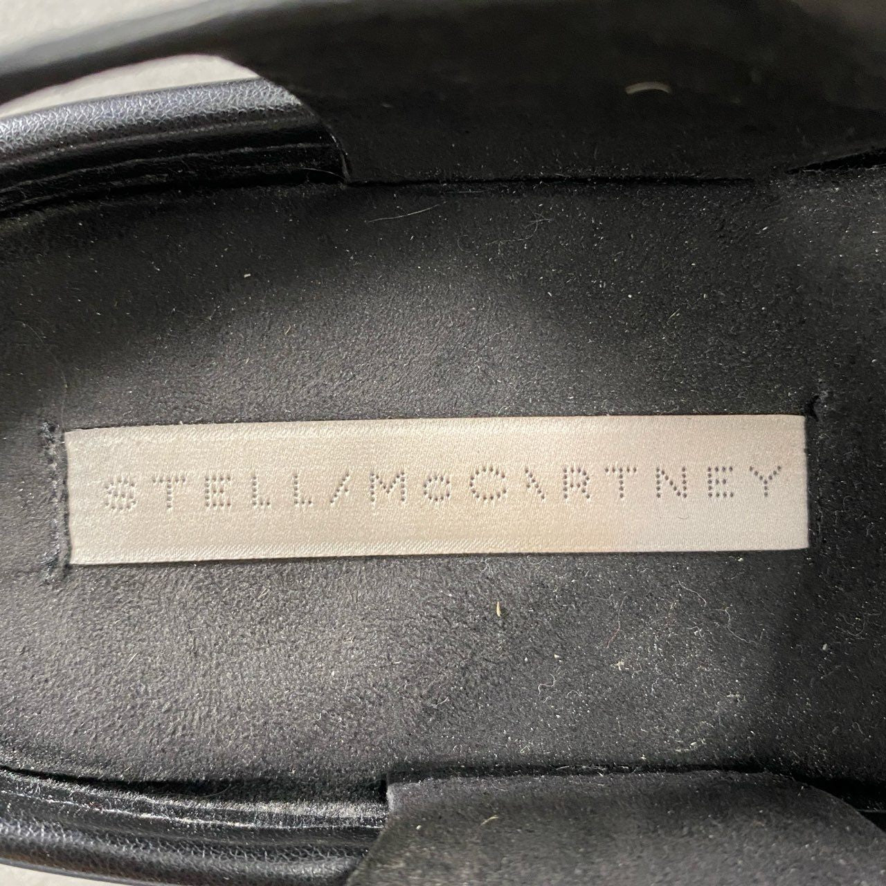 1f28 STELLA McCARTNEY ステラマッカートニー 厚底 レザーベルトサンダル 38 ブラック Leather プラットフォーム シューズ