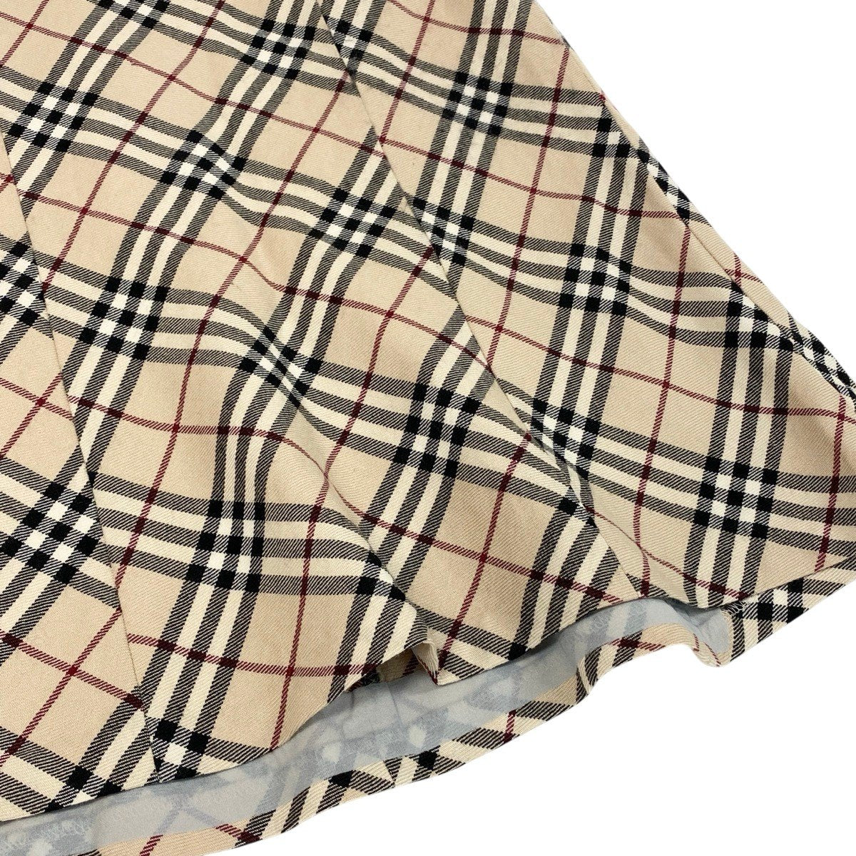 Ig19 BURBERRY LONDON BLUE LABEL バーバリーロンドン ブルーレーベル ノバチェック フレアスカート サイズ38 ベージュ レディースo07t
