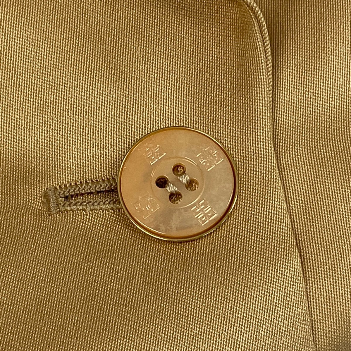 h31 【美品】GLAMOUR GIVENCHY セットアップ テーラードジャケット スラックス シルクコットン 44サイズ オレンジ ベージュ レディース 女性用k02i