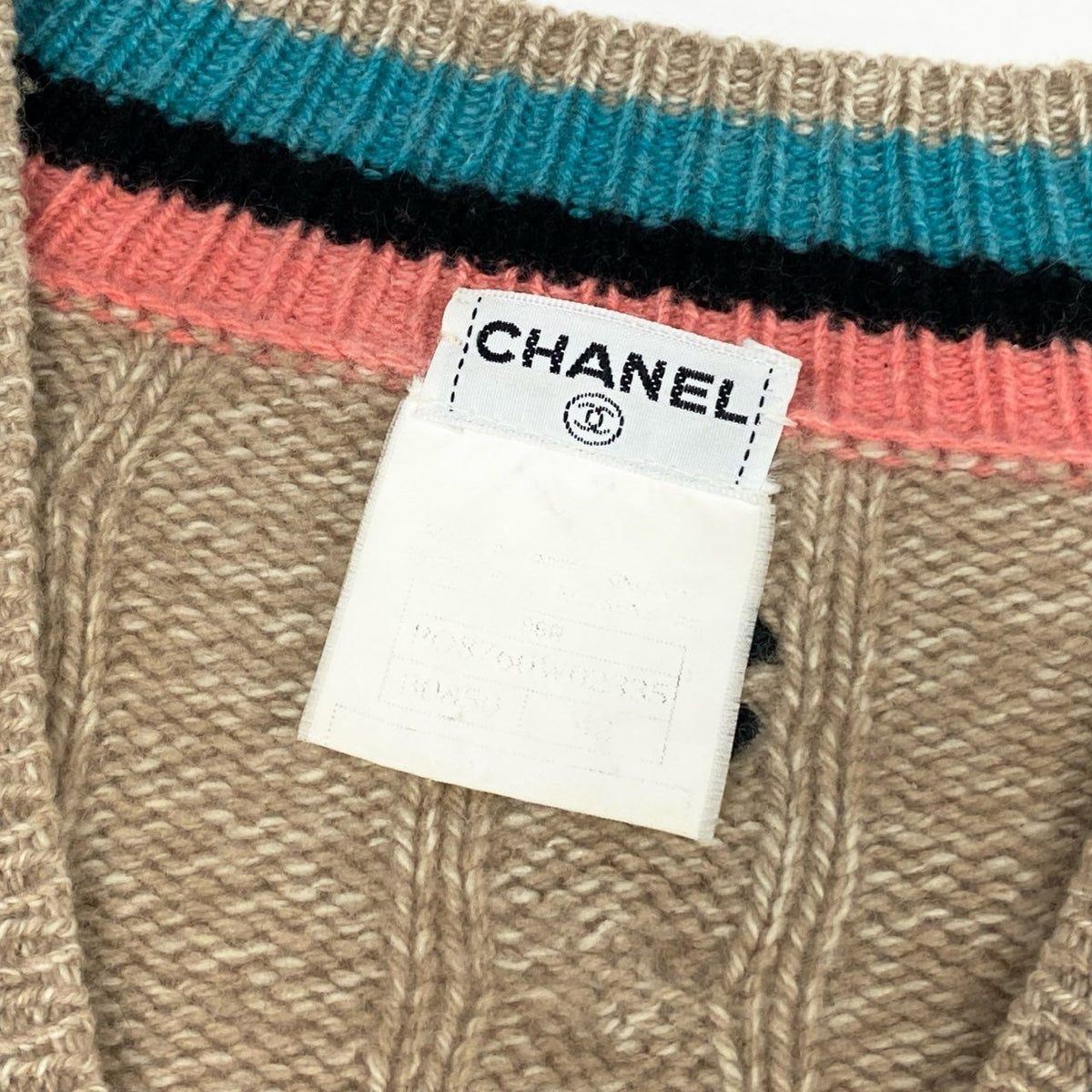 【美品】CHANEL シャネル 1996 カシミヤ スクールニット ロングスリーブニットセーター ココマーク PO8766W02335 42サイズ k02ik02ik02i