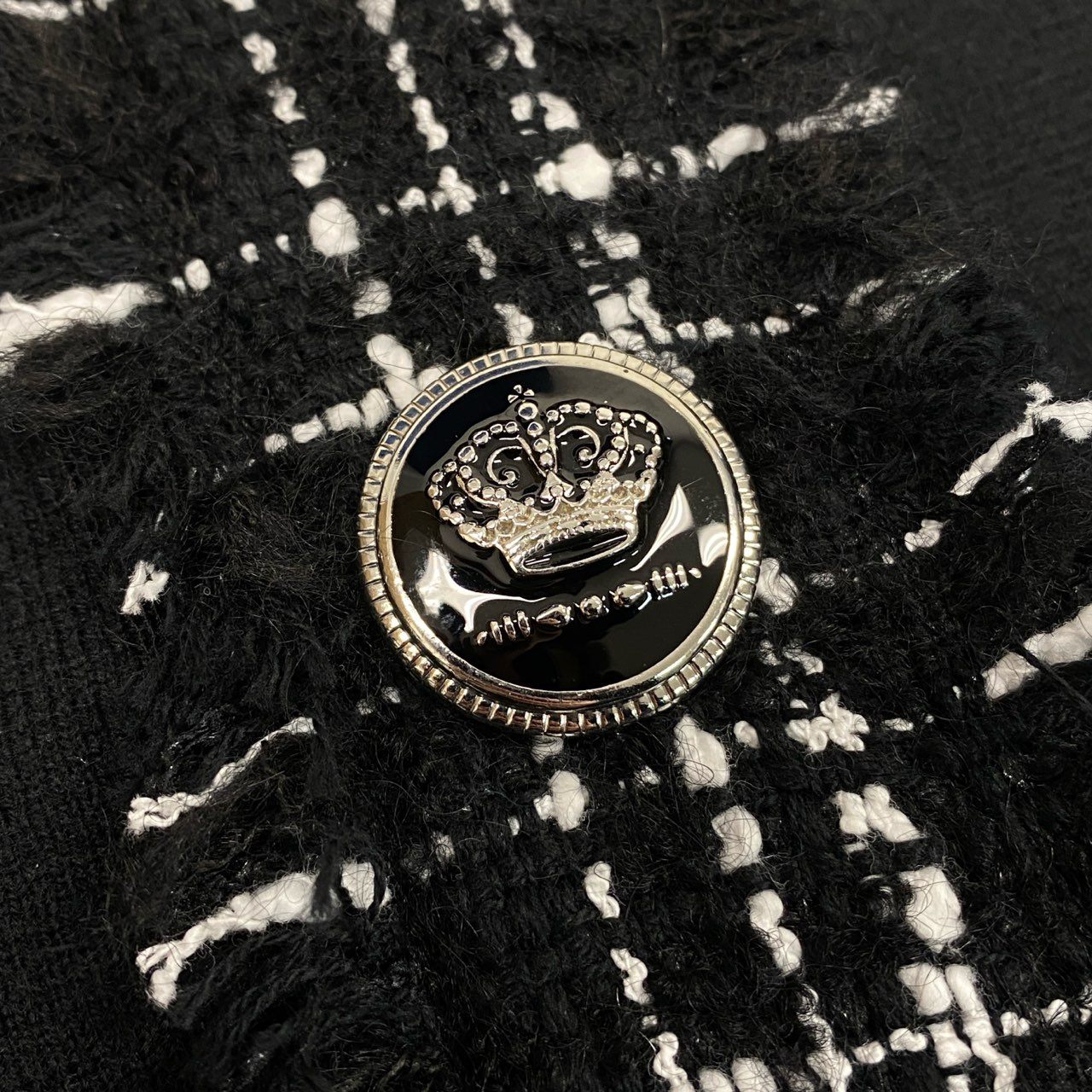 Ic6 《未使用品》定価￥239,800 DOLCE&GABBANA ドルチェアンドガッバーナ ツイードウールジャケット Tweed Wool Jacket サイズ38 ブラック D&G タグ付t18r