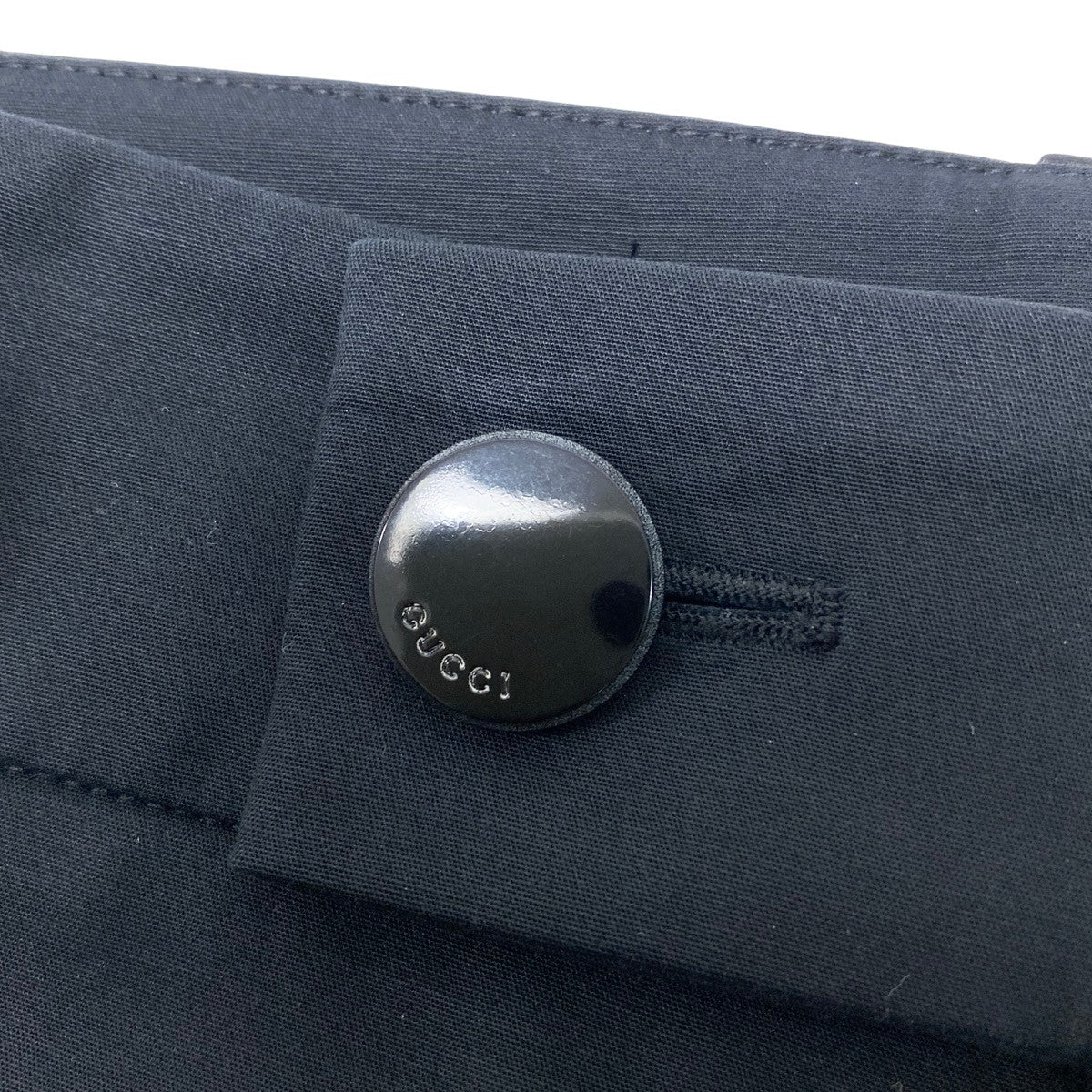 Ef12 GUCCI グッチ スラックスパンツ テーパード  伸縮ストレッチ サイズ46 ブラック レディース 女性用t18r
