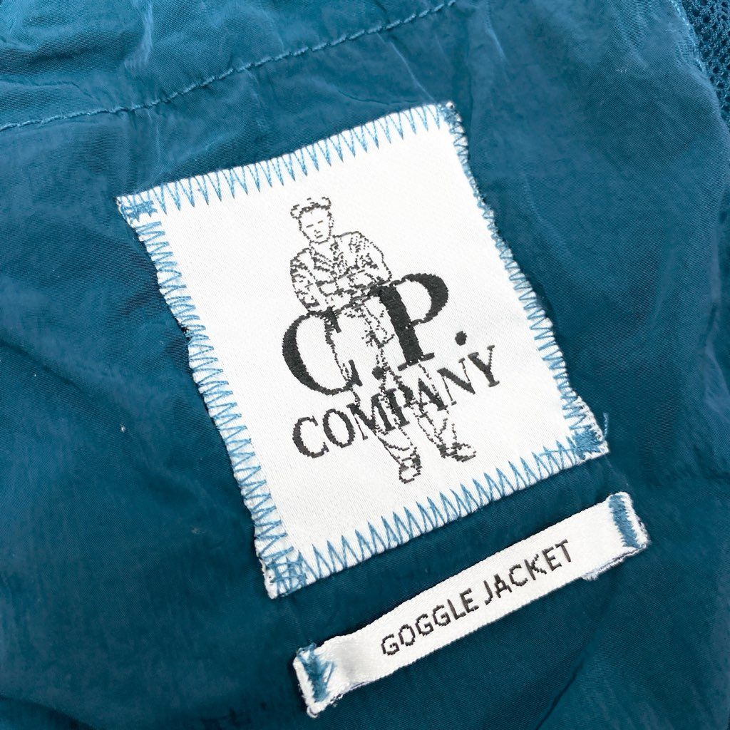 40l25【美品】C.P.COMPANY シーピーカンパニー ゴーグルジャケット ナイロンジャケット 2014SS フード着脱可 14SCPUC04572 001020 Sサイズ相当 グリーン メンズu02t