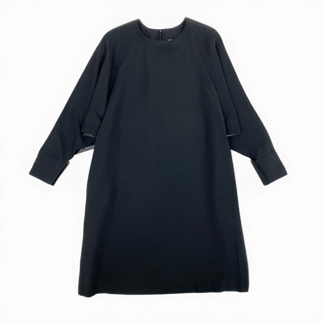 13b10 FENDI フェンディ デザインスリーブ 長袖ワンピース トップス FD8335 46 ブラック レディースu02t