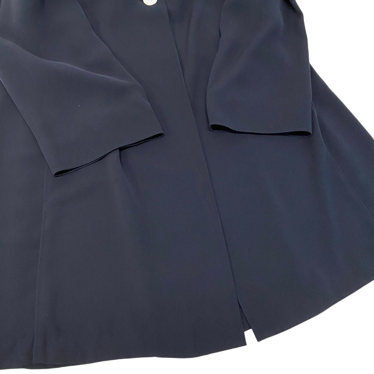25g14 Max Mara マックスマーラ ステンカラーコート ロングコート 薄手 サイズ40 イタリア製 ネイビー レディースu02t