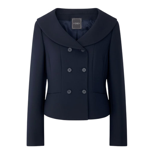 91g27 【未使用タグ付】 FOXEY フォクシー Grace グレース ダブルブレスト ジャケット  43156 サイズ38 ブラック レディースt18r