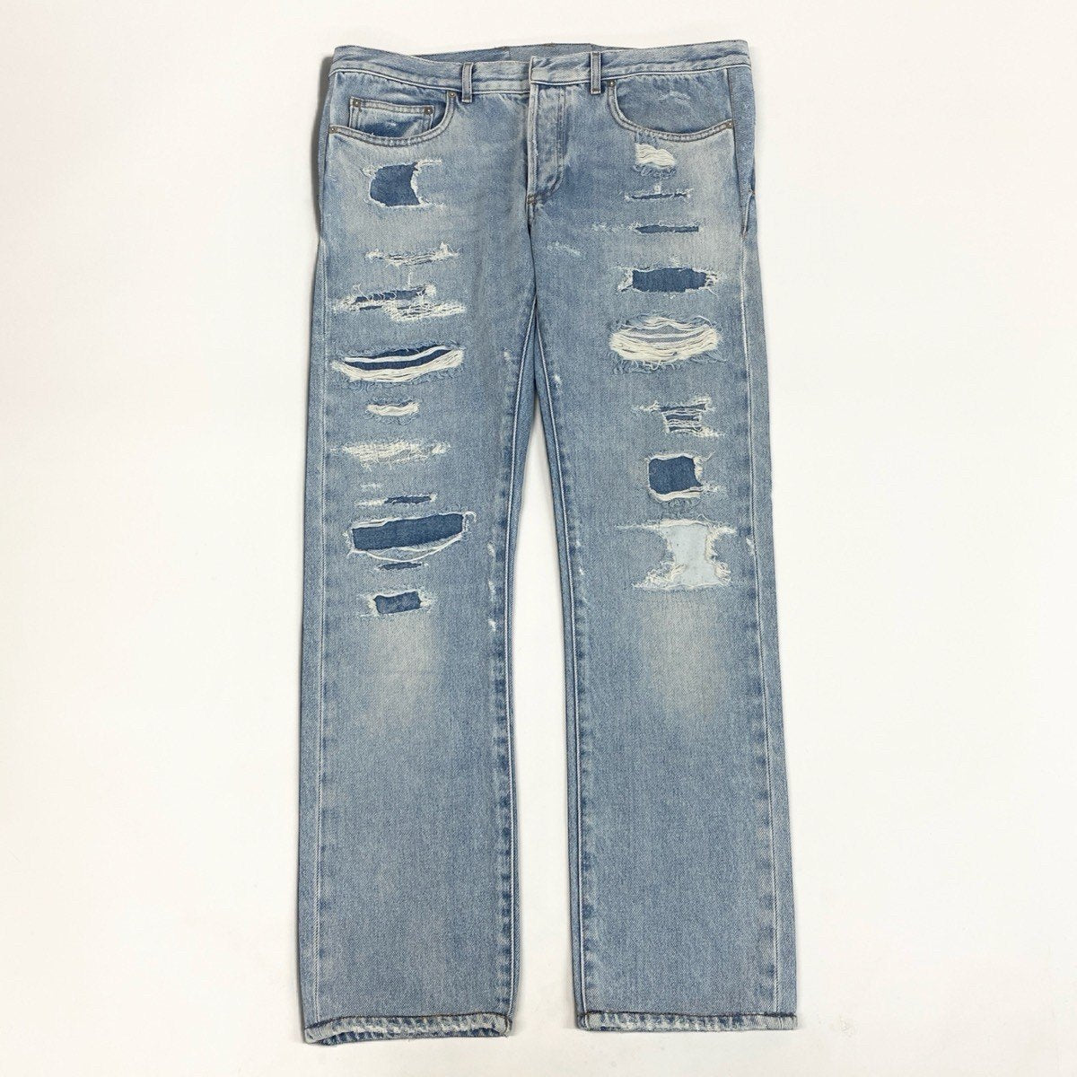 37i15 Dior ディオール 14AW クリス期 リペア加工 デニムパンツ サイズ32 ライトブルー コットン100％ メンズk02i
