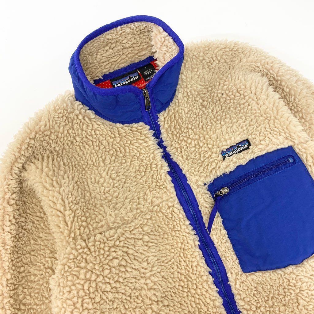 5L22 patagonia パタゴニア Vintage Classic Retro ヴィンテージ クラシックレトロカーディガン 23024 S ベージュ USA製 00s ボアフリースジャケットt18r