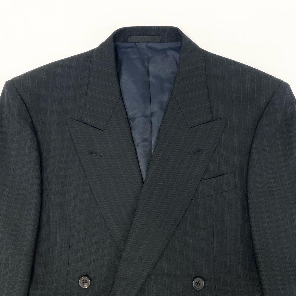 54l28 Burberrys バーバリーズ スーツセットアップ テーラードジャケット スラックスパンツ ストライプ 94-84-165 AB4 ネイビー ウール100％ メンズ 男性用o07t