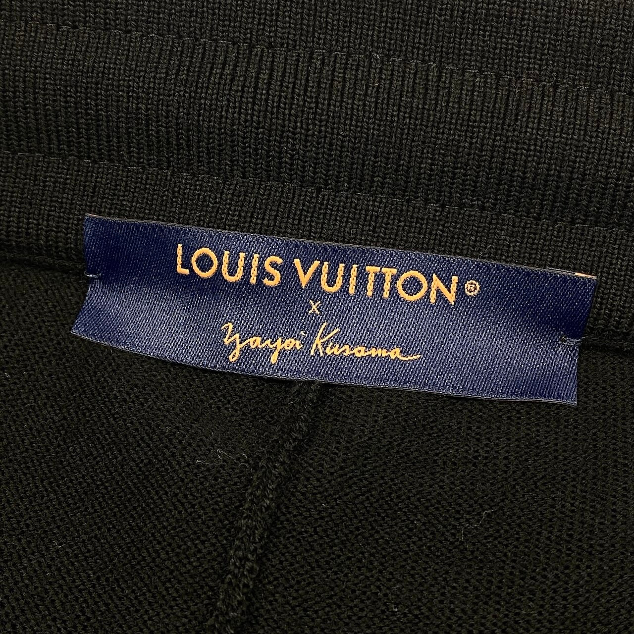 Id2 《極美品》 LOUIS VUITTON ルイヴィトン × 草間彌生 LV ニットスウェットパンツ LV Knit Sweat Pants サイズL ブラック Yayoi Kusamat18r