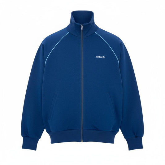 47k5 adidas アディダス 80`s vintge 西ドイツ製 トラックジャケット ブルゾン ワンポイント刺繡 ATS-80 L ブルーo07t