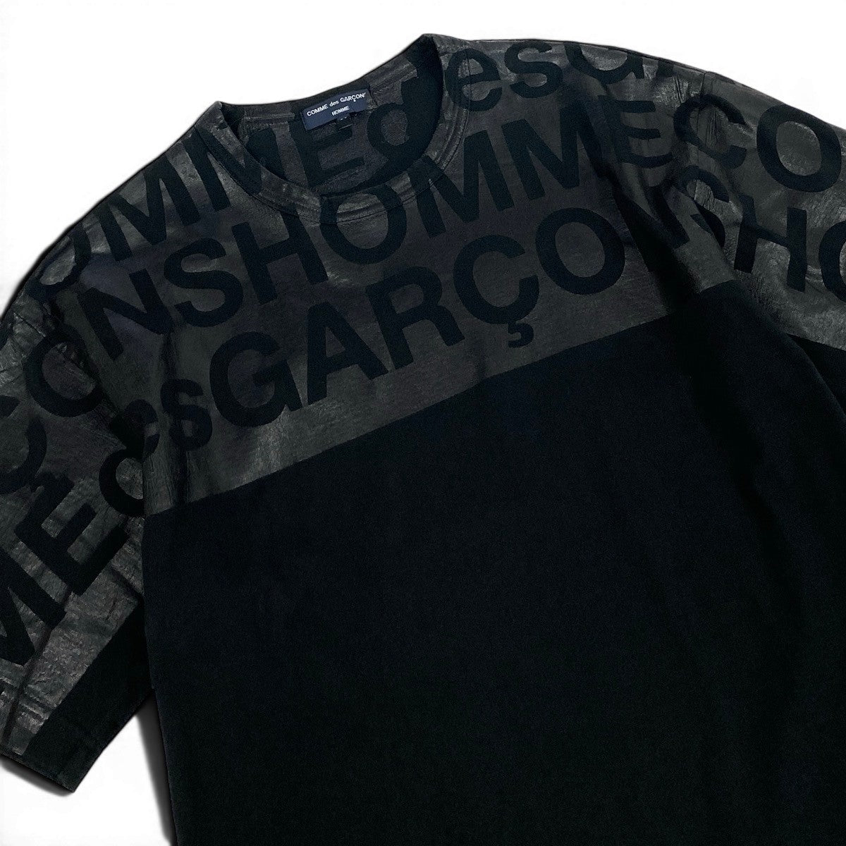 Af4 COMME des GARCONS HOMME コムデギャルソンオム ラバーコーディング ロゴTシャツ AD2004 サイズM ブラック メンズk02ik02i
