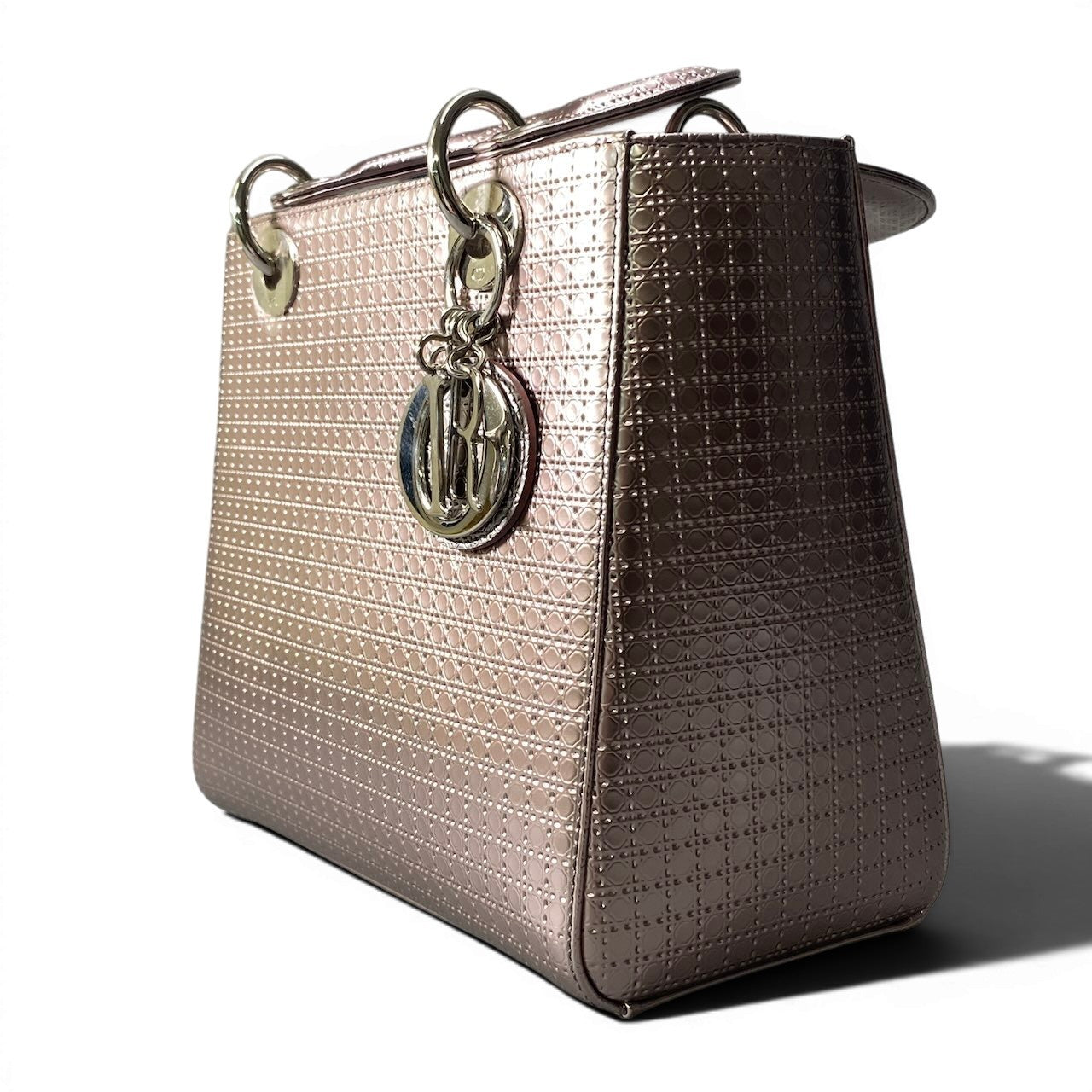 e18 Christian Dior クリスチャンディオール レディディオール ハンドバッグ メタリックピンク レディース バッグta1