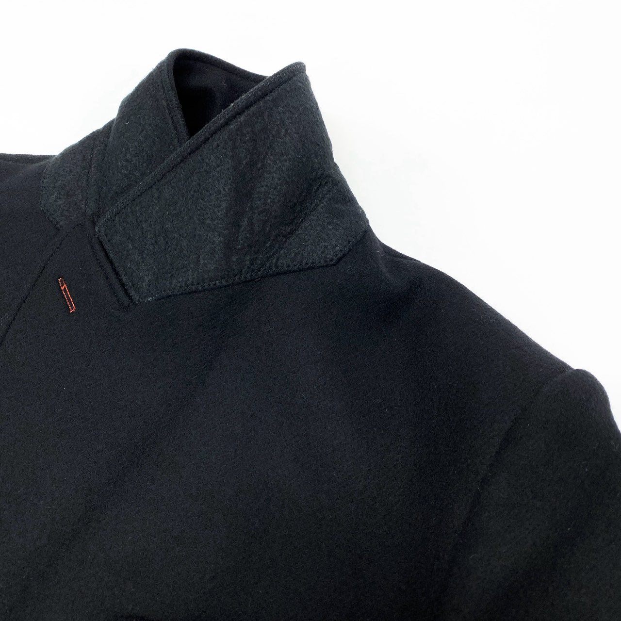 20L2【美品】Off White オフホワイト ダブルブレストロングコート ウールコート アウター OMER003E20FAB001 Lサイズ ブラック メンズo07t