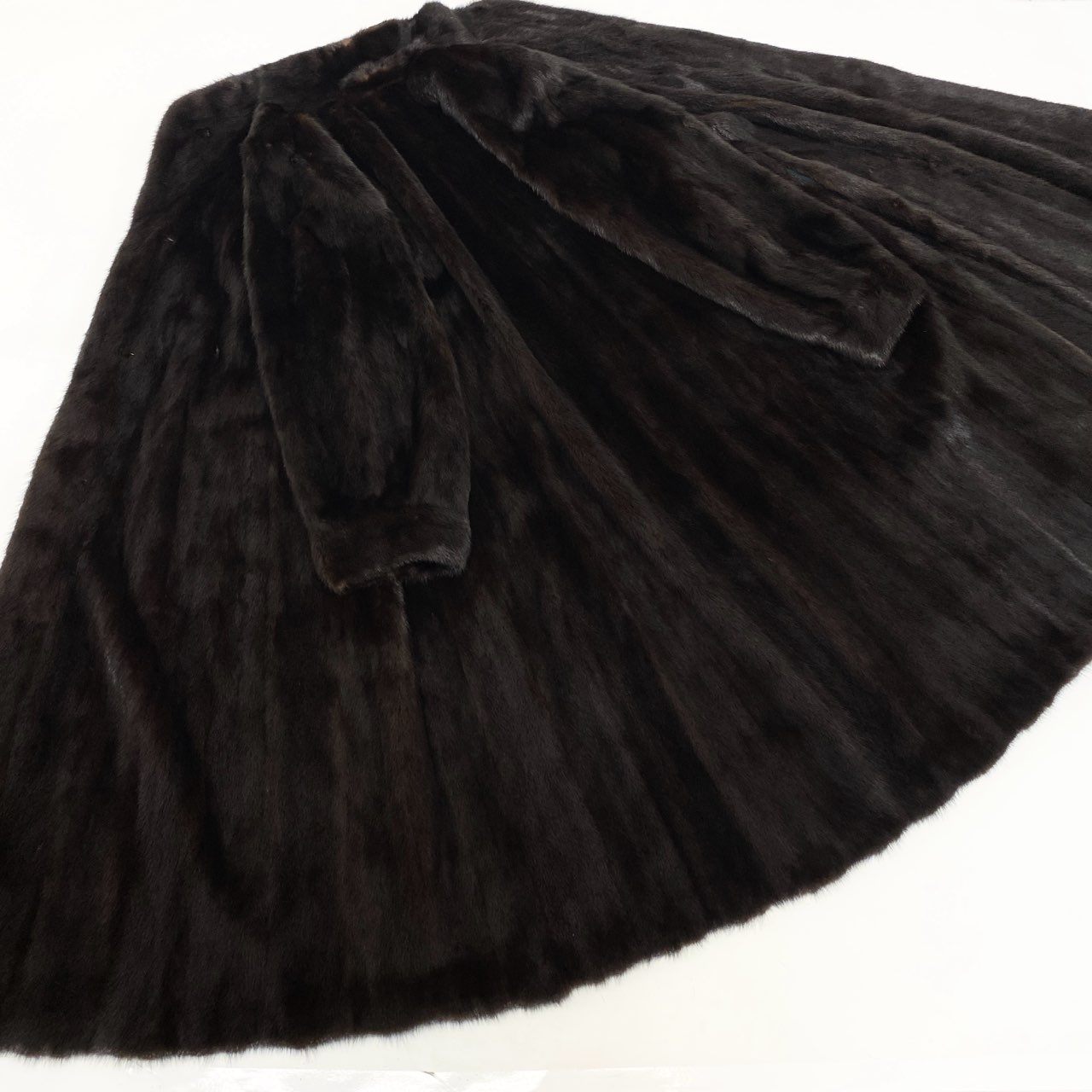 32k27 マホガニーミンク 着丈107cm 超ロングコート サイズ13号 ダークブラウン 本毛皮 MINK FUR リアルファー 艶◎ 毛並み◎t18r