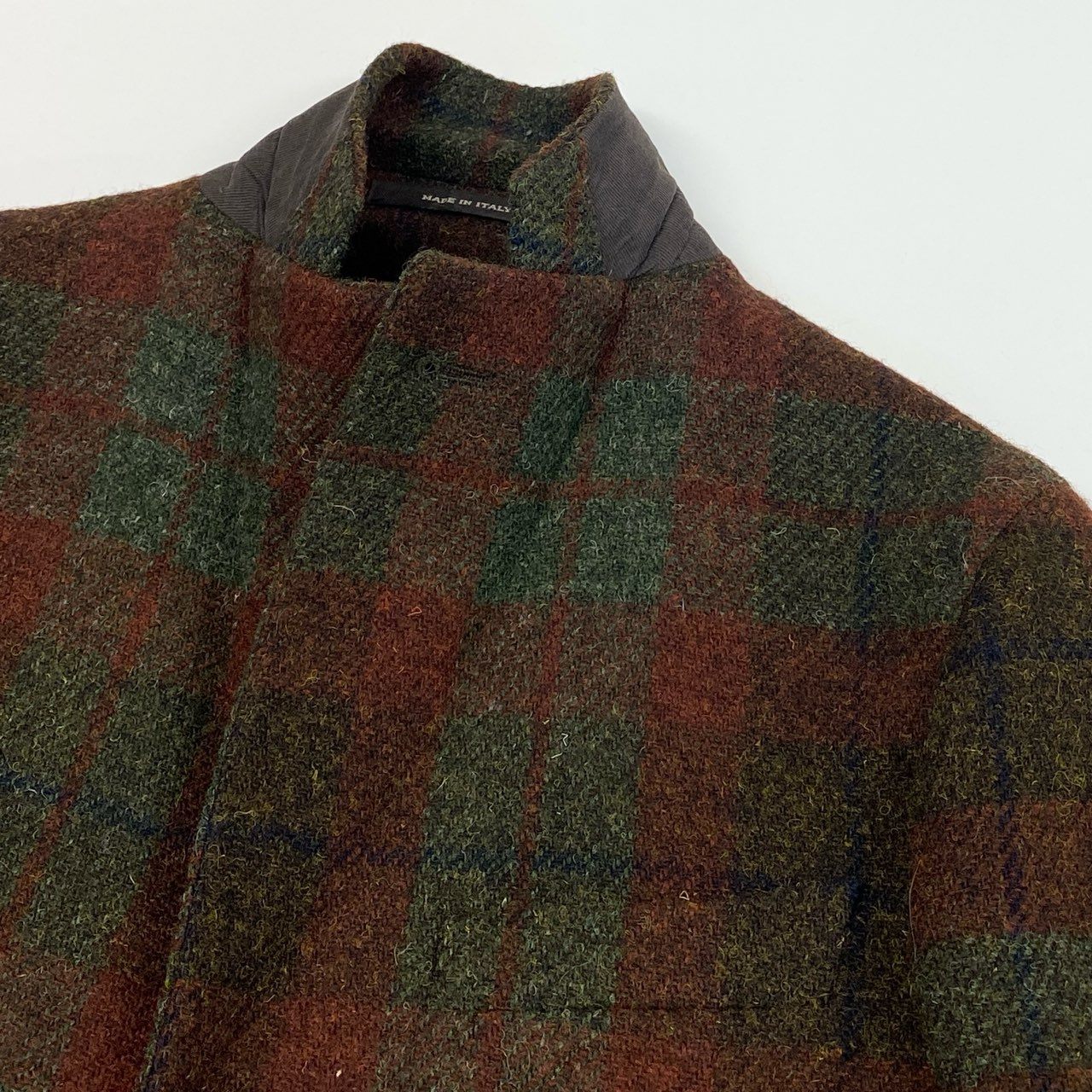 12b20 《美品》 TAGLIATORE タリアトーレ ハリスツイード生地 テーラードジャケット ツイードジャケット 44 グリーン オレンジ ウール メンズu02t