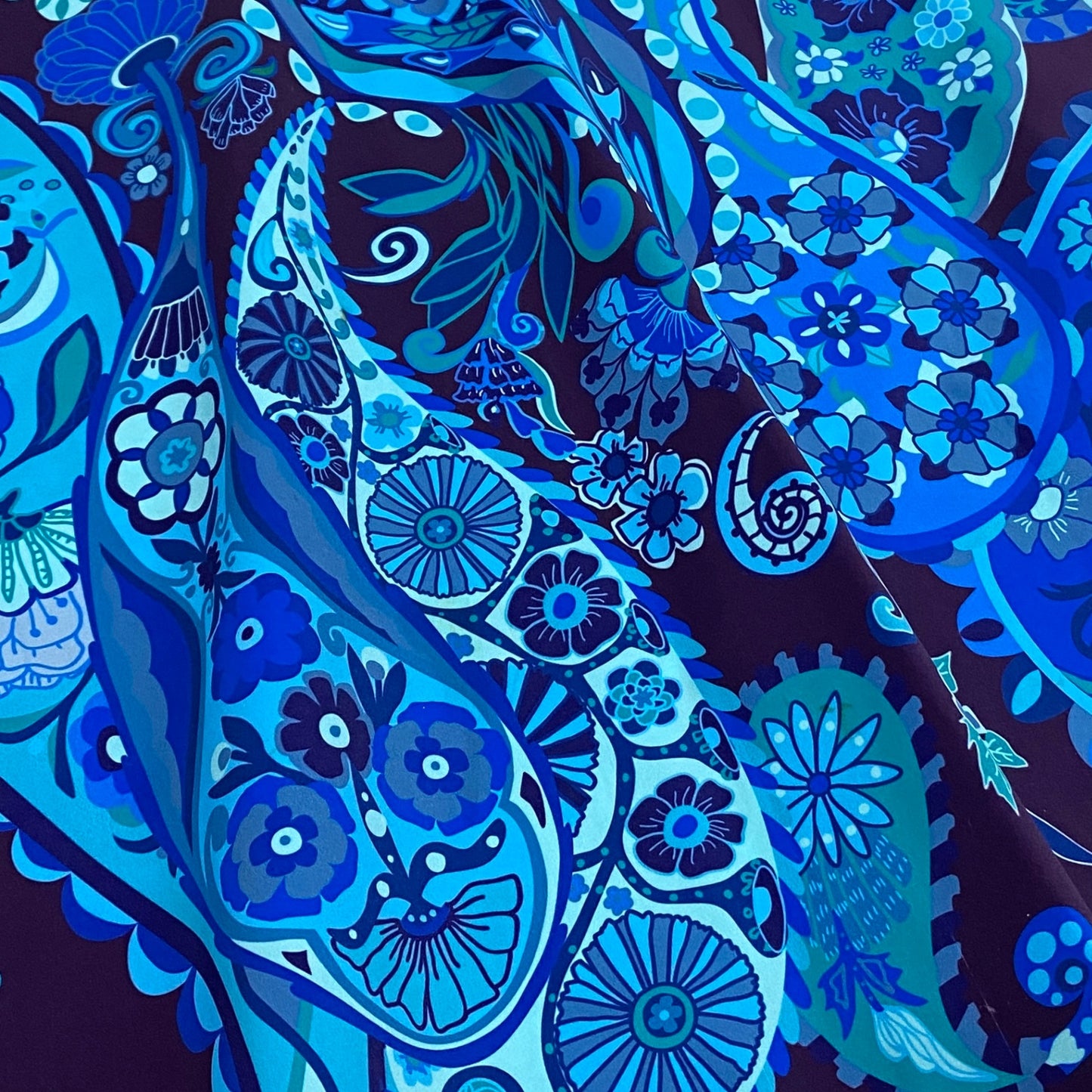 41c10 TOKUKO 1er VOL トクコプルミエヴォル ノースリーブワンピース Aライン 膝丈 花柄 ペイズリー柄 レディース 女性服 サイズ9 パープルu02t