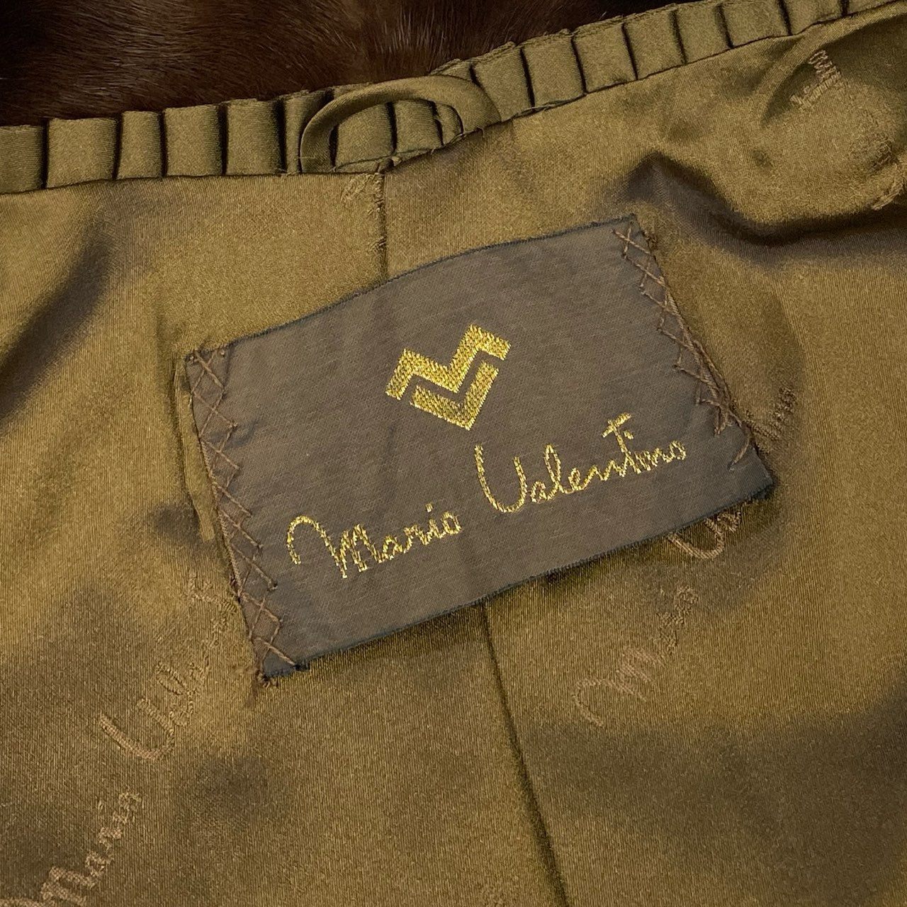 mario valentino マリオ ヴァレンティノ 袖ストライプ デミバフミンク セミロングコート 13号 ブラウン 本毛皮 レアデザイン MINK FURt18r