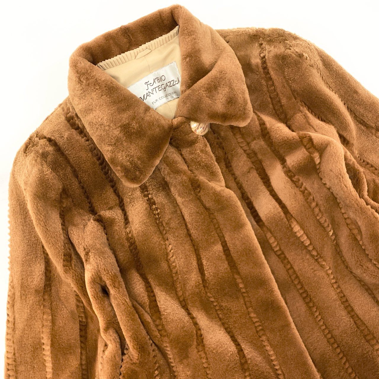 86j23 SAGA MINK サガミンク 銀サガ シェアードミンク ミンクコート 毛皮コート ジャケット サイズF ブラウン 染めミンクファー レディースu02t