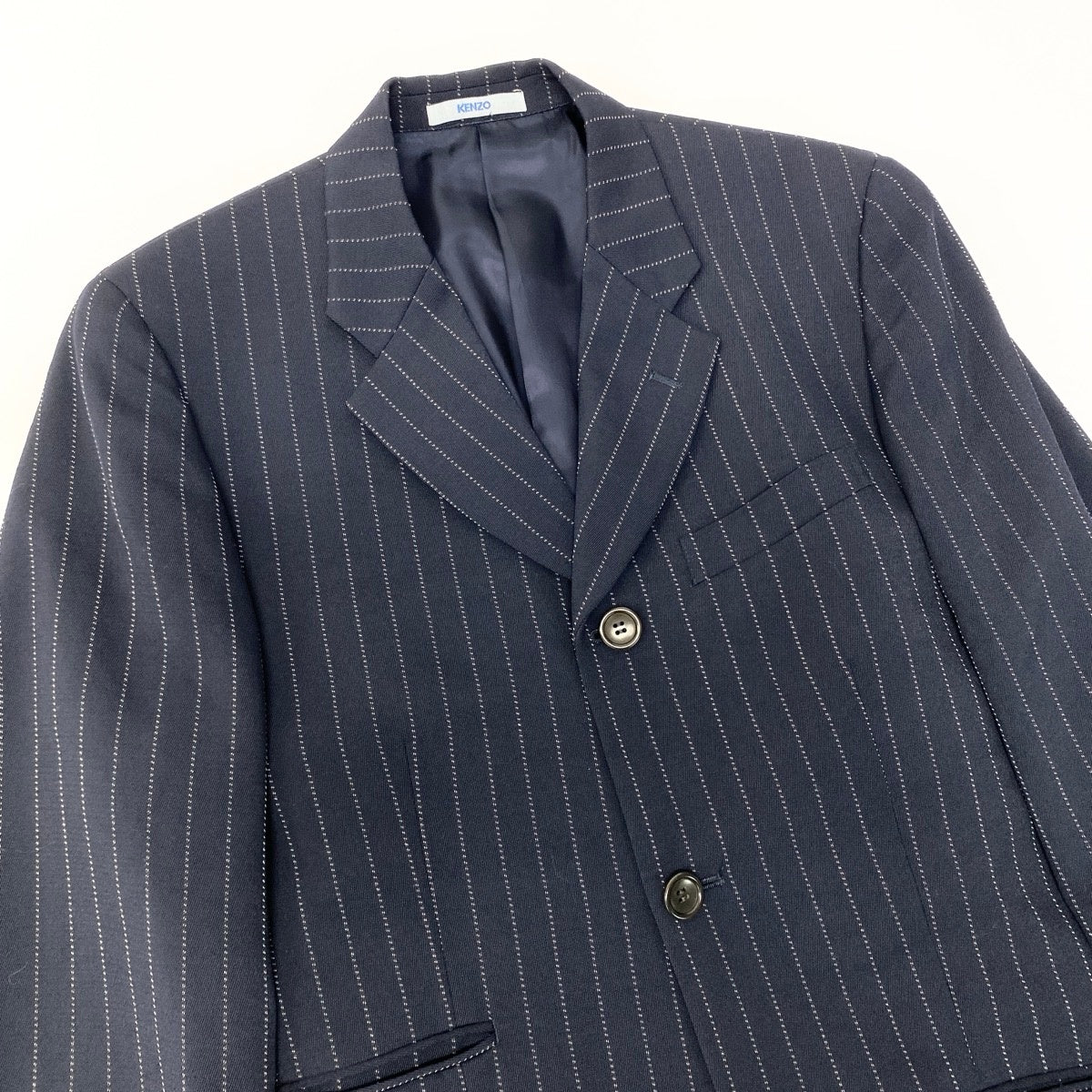 42e13 KENZO ケンゾー スーツセットアップ テーラードジャケット スラックス ストライプ 3412-1026 3サイズ ネイビー メンズ 男性用k02i