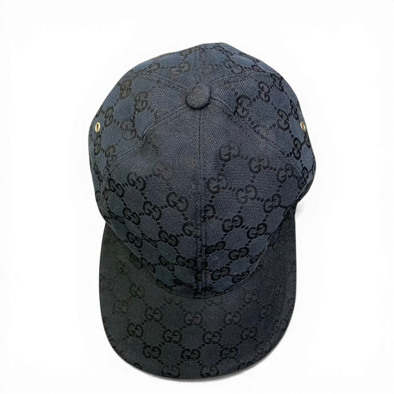 c18 GUCCI グッチ シェリーライン GGキャンバス キャップ Sherry Line GG Canvas Cap サイズL ブラック 帽子 イタリア製