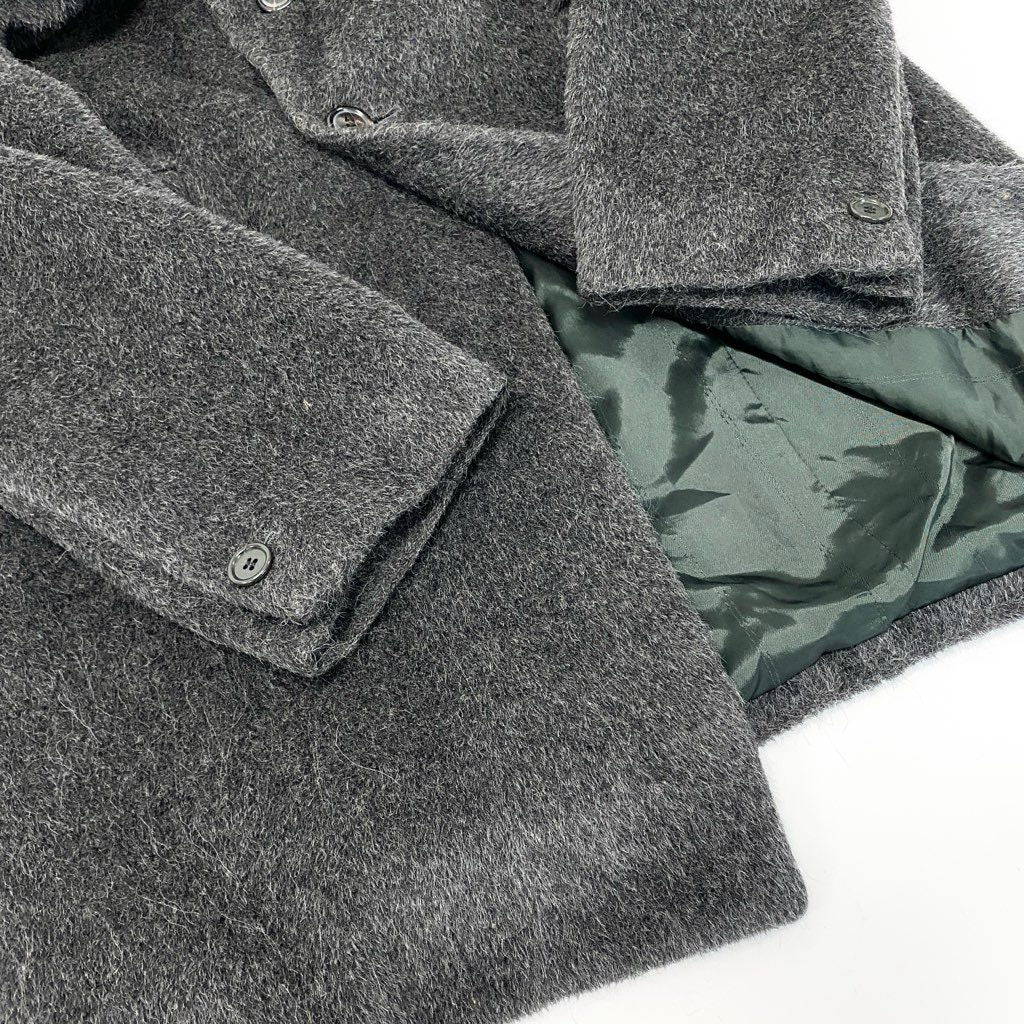 79L15 Gianni Versace ジャンニヴェルサーチ チェスターコート  ロング丈 イタリア製 46 グレー アルパカ混u02t