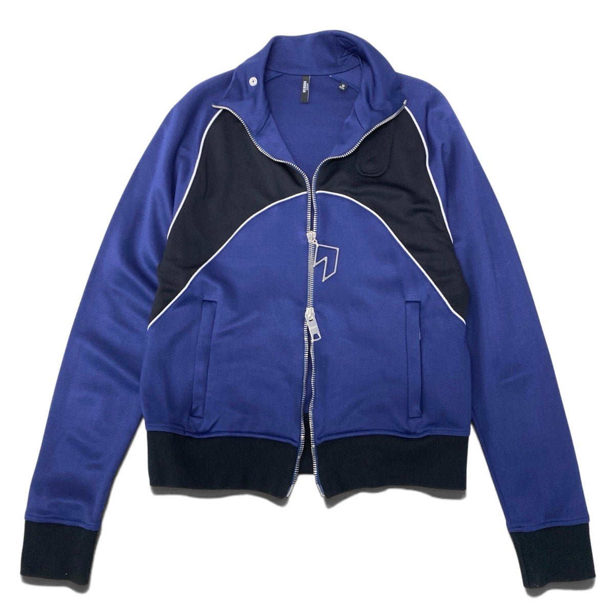 82i2 【美品】VERSUS VERSACE ヴェルサス ヴェルサーチ ジップアップ トラックジャケット ブルゾン Mサイズ ブラック ブルー メンズ 男性用u02t