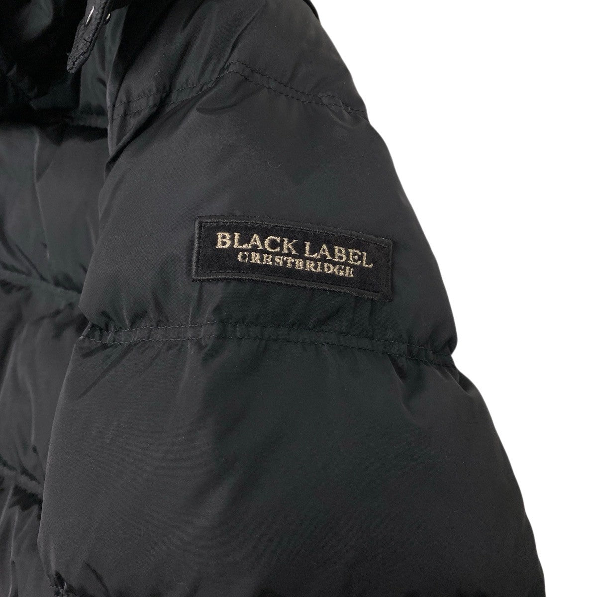 26g14 BLACK LABEL CRESTBRIDGE ブラックレーベル クレストブリッジ ダウンジャケット ベスト 裏地チェック柄 LIMONTA社×小松マテーレ サイズ38 ブラック レディースu02t