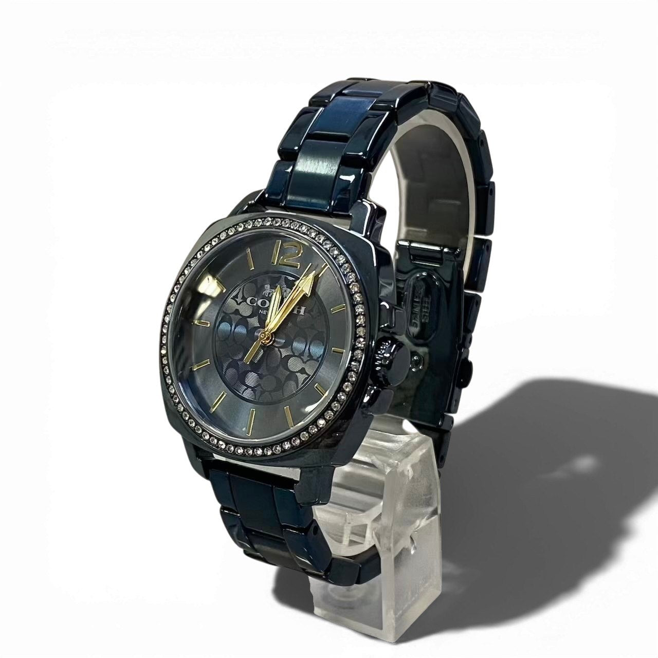 c23 《稼働品》 COACH コーチ BOYFRIEND ボーイフレンド 腕時計 34mm メタリックブルー レディース ウォッチt18r