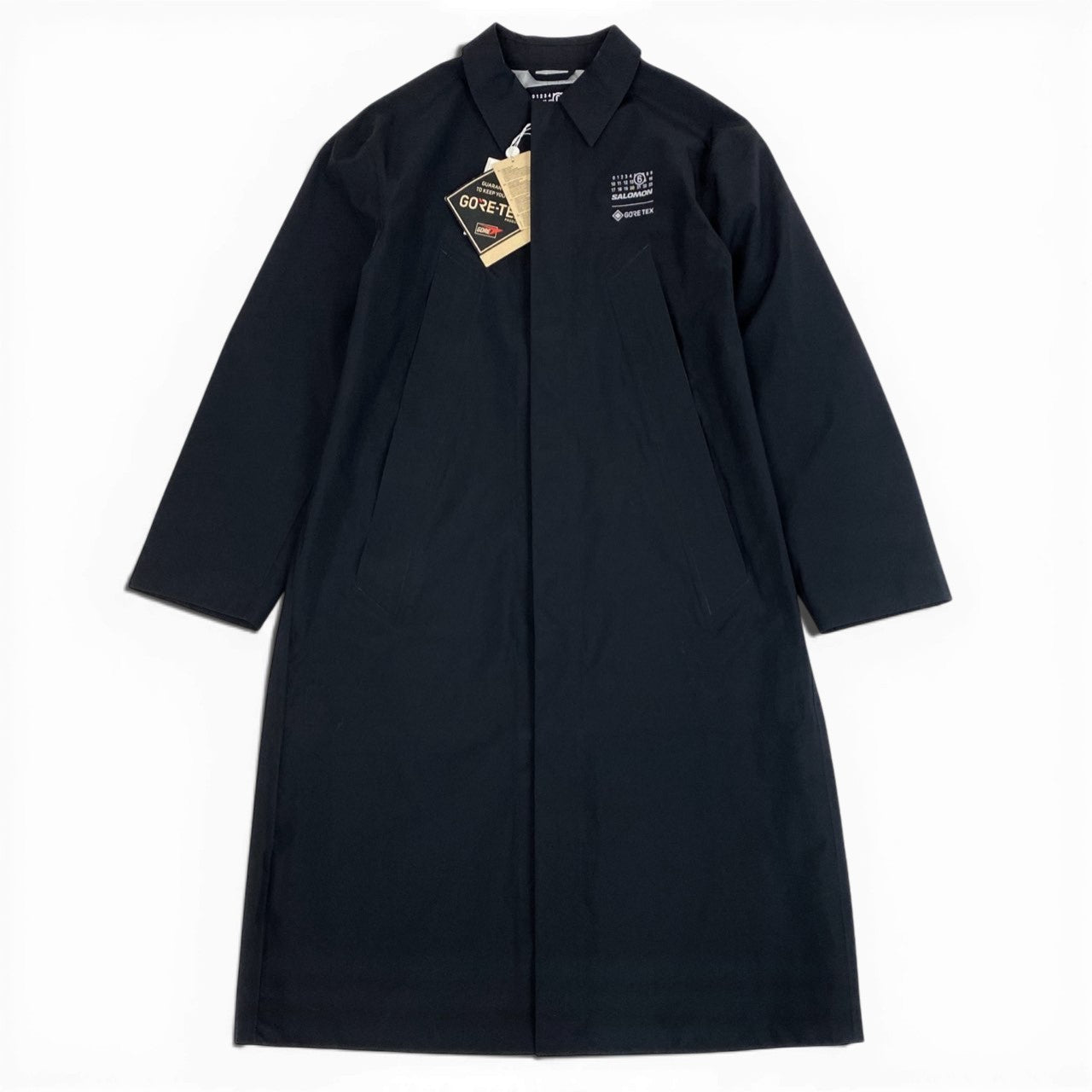 Mb16　《極美品》 MM6 SALOMON エムエムシックス メゾンマルジェラ サロモン コラボ トレンチコート レインコート XS ブラック GORE-TEX ゴアテックス メンズta1