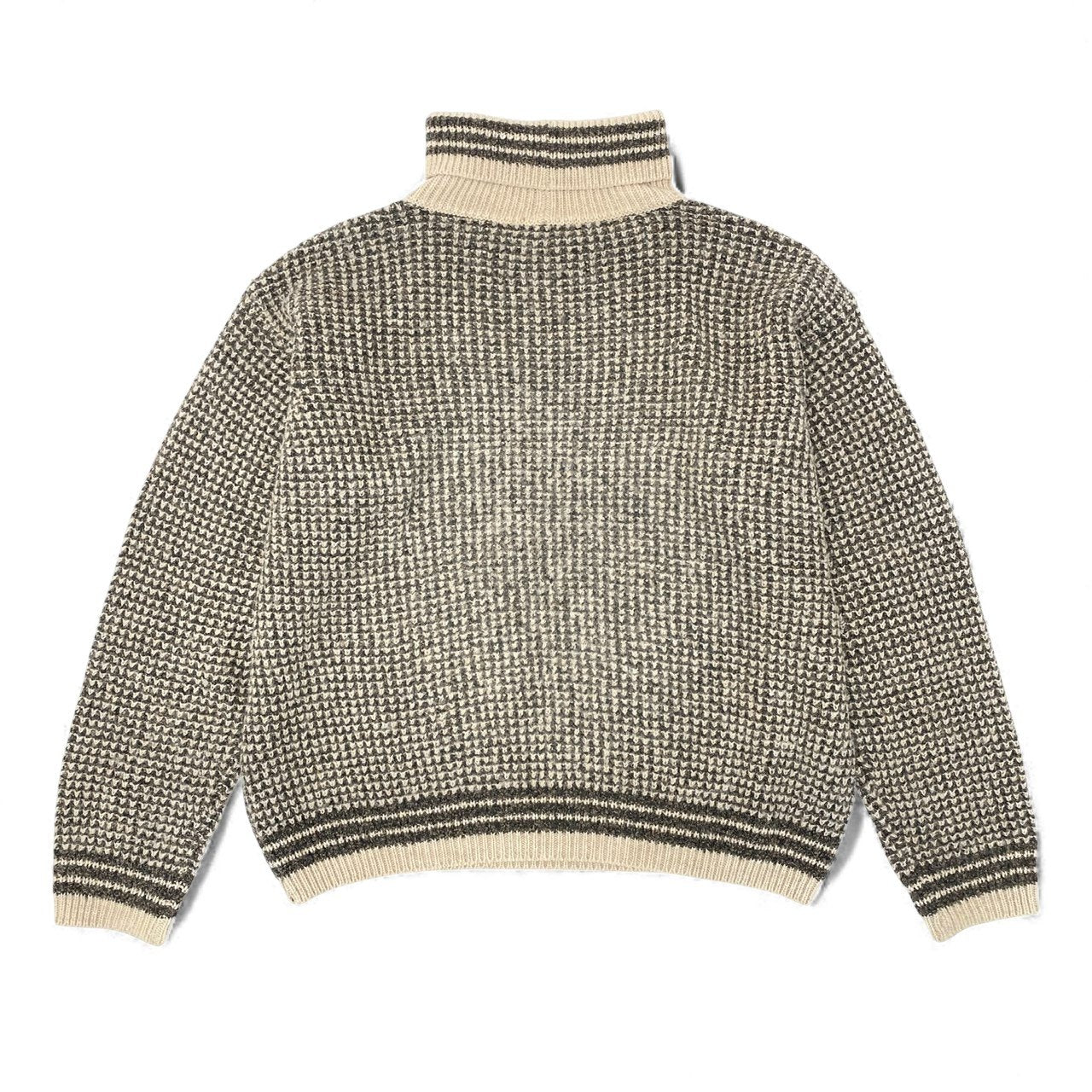 26L5 GIORGIO ARMANI ジョルジオアルマーニ 80s vintage ミドルゲージ ハイネックニットセーター ワイドシルエット短丈 サイズS ベージュ系 メンズ Archive 80sk02i