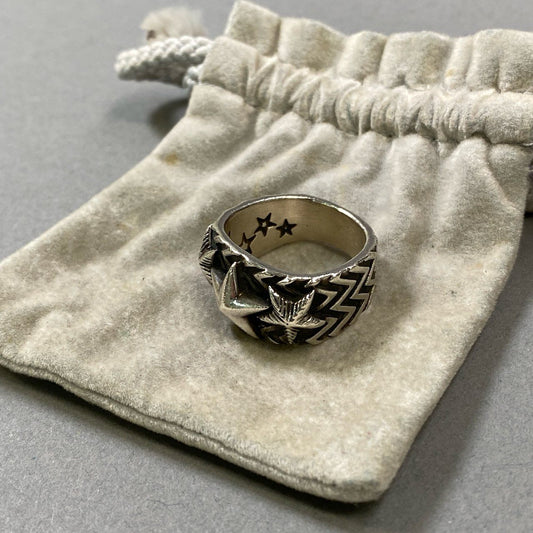 j6 CODY SANDERSON コディサンダーソン Wave Gear 3 Stars Ring インディアンジュエリー リング シルバー 925 Silver Indian Jewelry 保存袋付きt18r